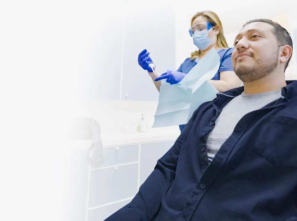 Patient waiting to get his tooth filling