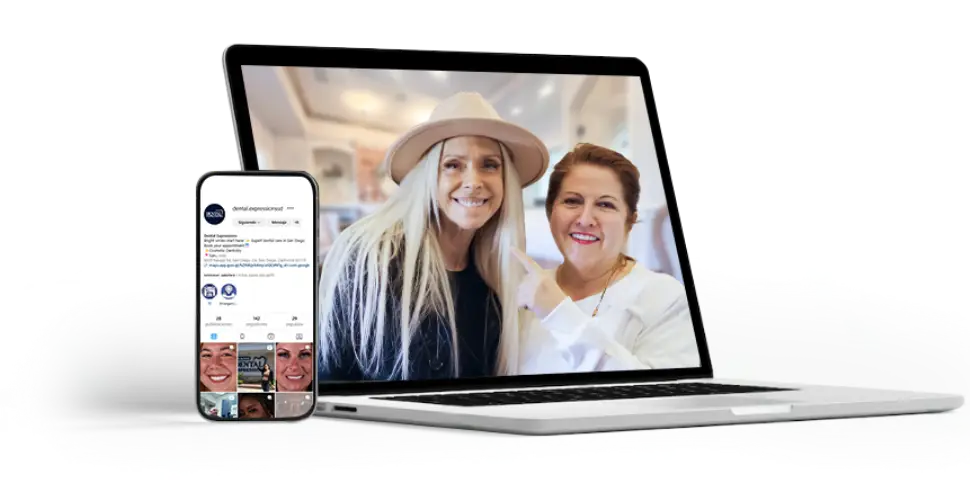 Dr. Irma Gavaldon and patient smiling, Dental Expressions