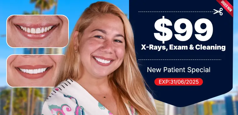 $99 X-rays, Exam & Cleaning, available promo Dental Expressions